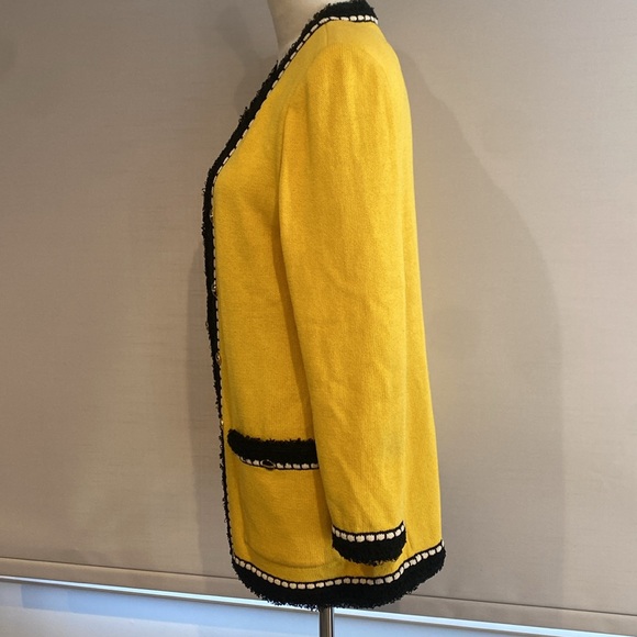 St. John Collection Yellow Blazer with Black Accents - Picture 7 of 10